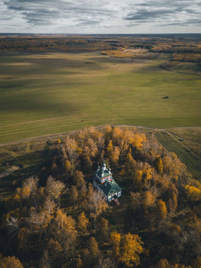 Съемка с квадрокоптера, село Дунилово, Ивановская область