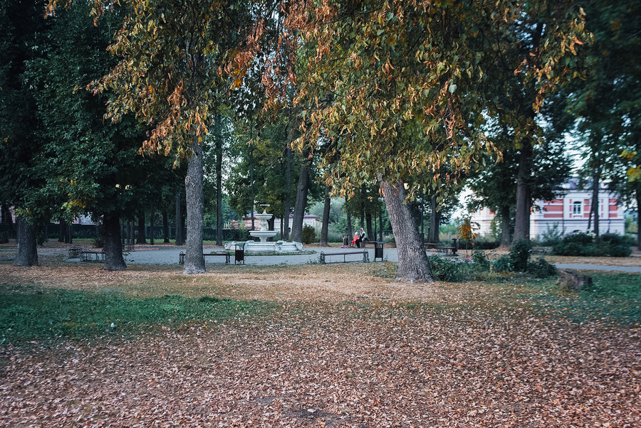 Фонтан в парке города Козельск Калужской области